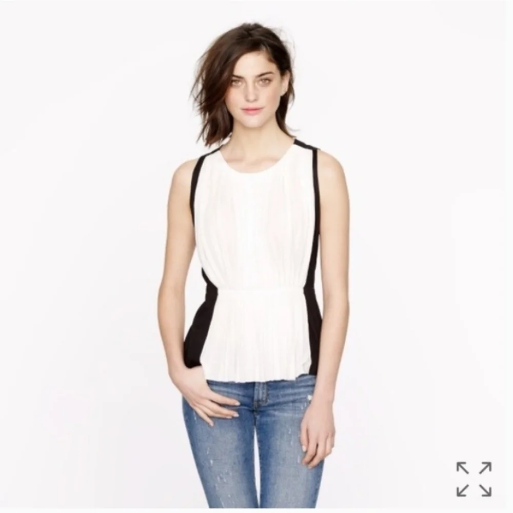 J. Crew Accordian Pleat color block top, sz XXS